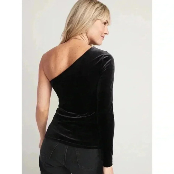 NWT Old Navy Velvet One Shoulder Top - Picture 2 of 11